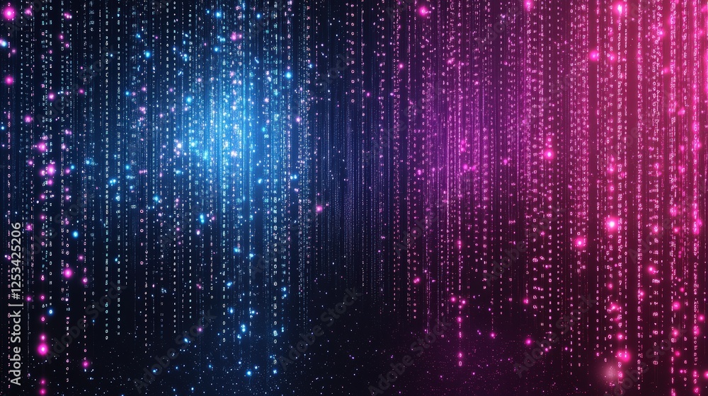 Poster wireless data transmission, high speed internet. information flow in abstract cyberspace. neural net