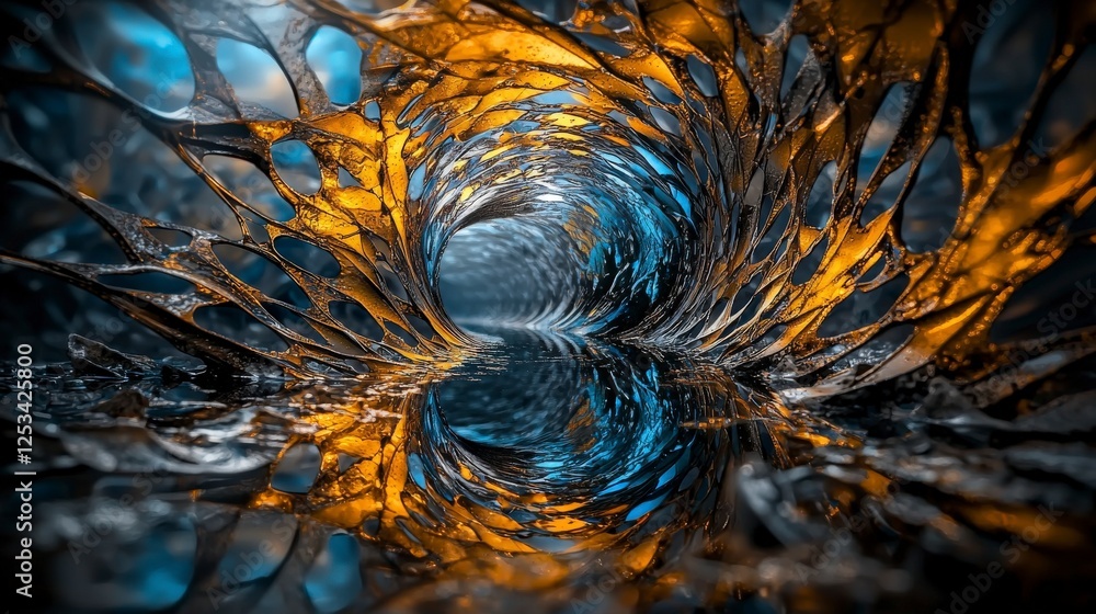 Poster Dynamic symmetry meets asymmetry in a stunning tunnel design abstract environment captivating perspective