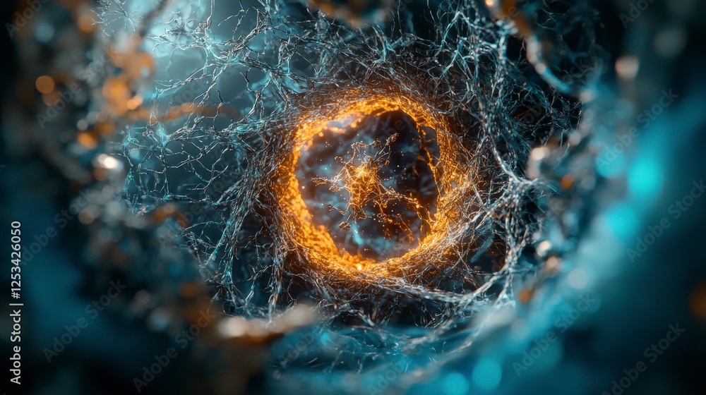 Poster Dynamic motion patterns in complex digital network an immersive abstract art experience