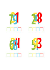  write number focus training. educational game for children. Education worksheet Printable A4 size.
