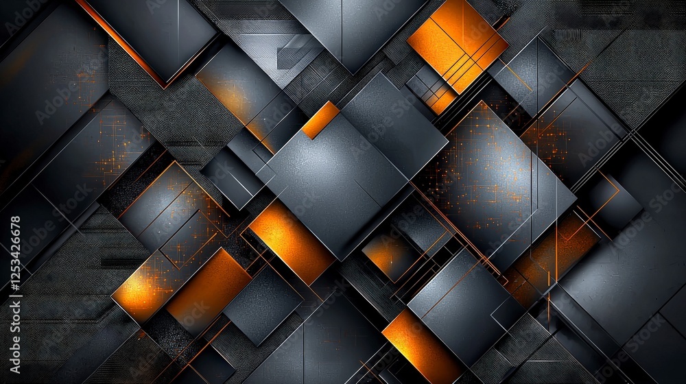 Fototapete Dynamic abstract geometric pattern digital art colorful composition modern design close-up visual innovation