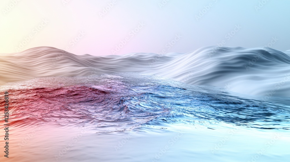 Aufkleber abstract interpretation of desert dunes and gentle waves surreal landscape art tranquil environment 