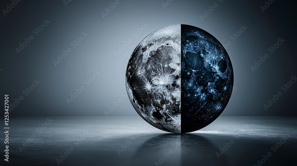 Poster abstract minimalist solar eclipse depiction space digital artwork dark environment artistic viewpoin