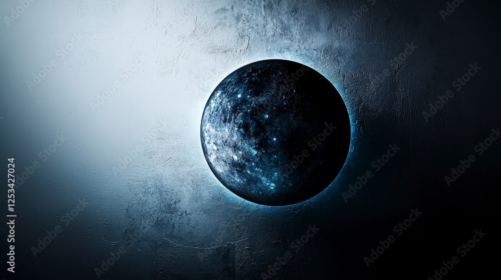 Poster abstract minimalist solar eclipse artwork cosmic space digital art dark environment artistic viewpoi