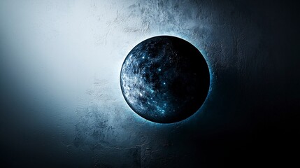 Obraz premium Abstract minimalist solar eclipse artwork cosmic space digital art dark environment artistic viewpoint celestial concept