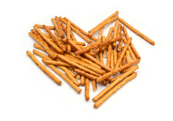 Bread sticks on white background