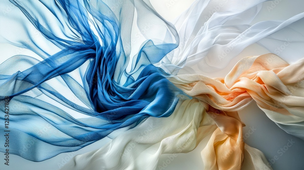 Leinwandbilder Fluid lines twisting and spiraling through space abstract art soft textures ethereal environment artistic viewpoint