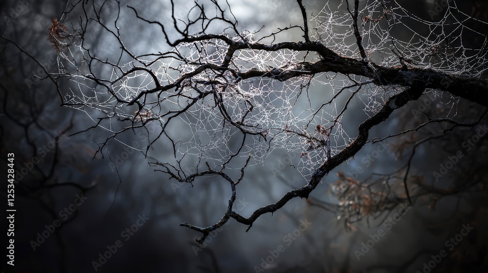 Poster intricate tree shadows and weblike patterns forest nature photography mysterious environment close-u