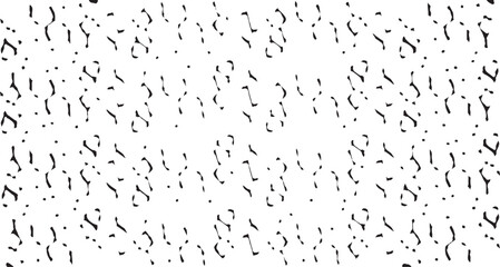 Monochrome texture composed of irregular graphic elements. Distressed uneven grunge background. Abstract vector illustration. Overlay for interesting effect and depth. Isolated on white background.