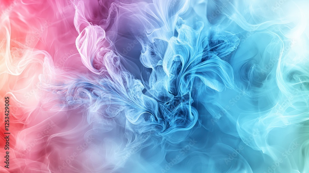 Poster swirling mistlike diffusion of blue and pink hues abstract art digital creation colorful background 