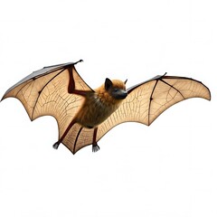 Bat birds and animals white background.