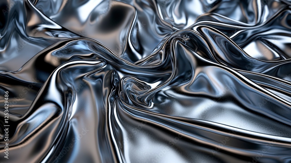 Aufkleber reflections on metallic surface abstract art indoor display silver texture close-up view visual harm