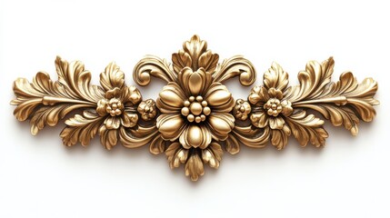 Fototapeta premium A gold leaf design with flowers and leaves