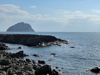 South Korea, Jeju Island, Seogwipo City, Black Stone, Beautiful Sea View, January 2025