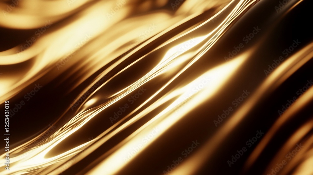 Poster abstract golden wave pattern with smooth curves and elegant highlights for backgrounds