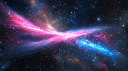 Fototapeta premium Celestial Nebula Cosmic Cloudscape Of Pink And Blue Hues