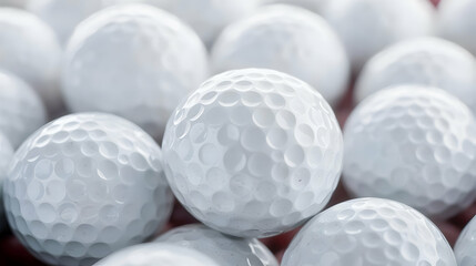 Close-Up of Many White Golf Balls