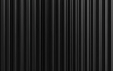 Obraz premium Corrugated steel sheet with a matte black finish and vertical structural lines creating a strong industrial metal background for architectural construction and modern urban engineering designs