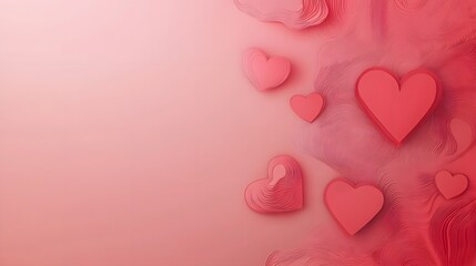 Fototapeta premium Red heart background paper cut romantic concept, showcasing love, affection, and creative design for Valentine's Day or special occasions