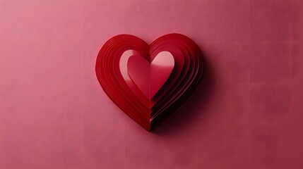 Obraz premium Red heart background paper cut romantic concept, showcasing love, affection, and creative design for Valentine's Day or special occasions
