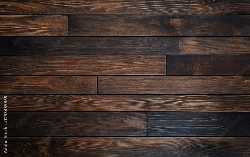 Poster elegant dark wooden plank floor with smooth polished surface and deep grain patterns suitable for ru