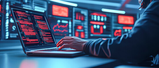 Cybersecurity analysis in control room tech environment digital workspace