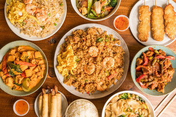 Thai food flat lay composition