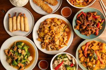 Thai food flat lay composition