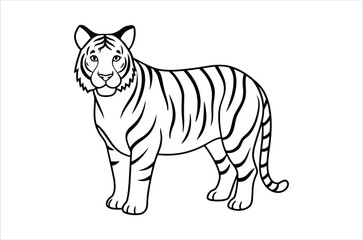 Fototapeta premium tiger vector, icon vector illustration, tiger silhouette of a tiger isolated on a white background, eps, png, svg, vector,