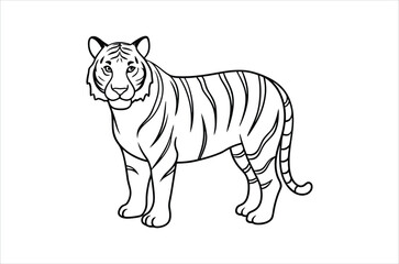 Fototapeta premium tiger vector, icon vector illustration, tiger silhouette of a tiger isolated on a white background, eps, png, svg, vector,