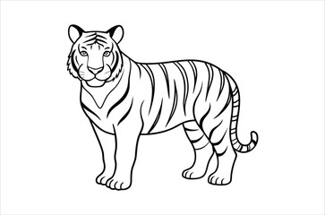 Fototapeta premium tiger vector, icon vector illustration, tiger silhouette of a tiger isolated on a white background, eps, png, svg, vector,