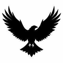 Obraz premium Majestic Eagle in Flight: A Powerful Silhouette for Design Projects, Logos, and More. Perfect for 