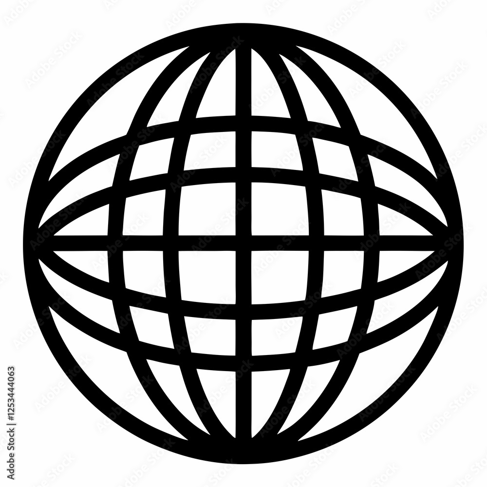 Poster global network silhouette: world map latitude longitude lines elegant design for presentations,