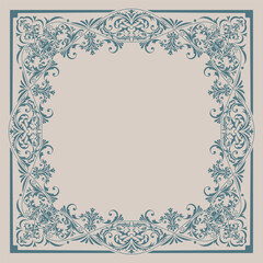 Textile design for elegant scarf in Baroque style with intricate elements