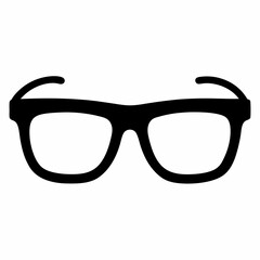 Fototapeta premium Stylish Spectacles Silhouette: Modern Eyewear Icon, Isolated Vector Graphic for Branding and Design 
