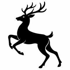 Obraz premium Graceful Leaping Deer Silhouette: Elegant Wildlife Vector, Perfect for Logo, Design, and Print art 