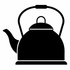 Obraz premium Silhouette Kettle Whistle Icon: Simple, Clean, Modern Design for Websites and Apps ui ux tea hot art