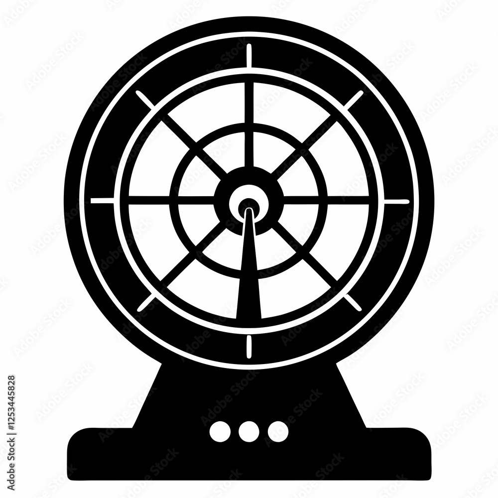 Poster sleek radar scan silhouette icon: isolated vector graphic for tech designs ui ux eps svg png wave