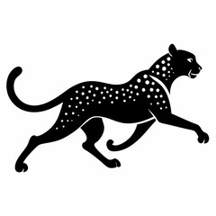 Obraz premium Dynamic Cheetah Silhouette: Speed, Power, and Grace. Perfect for logo, branding, and design 