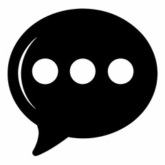 Fototapeta premium Suspenseful Chat Bubble Silhouette: Three Dots, Isolated Vector Icon for Design Projects ui ux app 