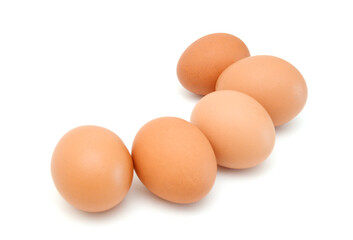 Eggs isolated on white background