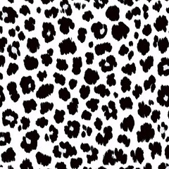 A bold black-and-white leopard print pattern, ideal for fashion, animal-themed designs, or modern decorative concepts