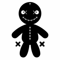 Mysterious Voodoo Doll Silhouette Icon: Isolated Vector Graphic for Design Projects, Websites, and  