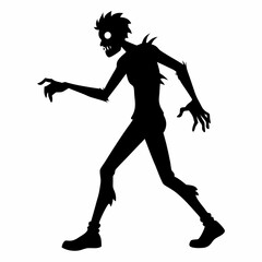 Silhouette of a Shambling Zombie, Reaching Out, Halloween Horror, Undead Nightmare, Spooky Walking  