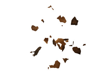  burnt paper pieces, black, brown