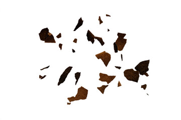 burnt black paper pieces