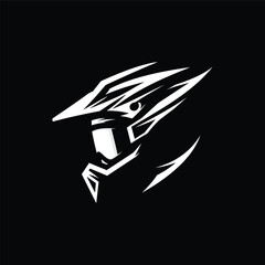 Vector illustration of Futuristic Motocross Helmet Aggressive and sporty Design