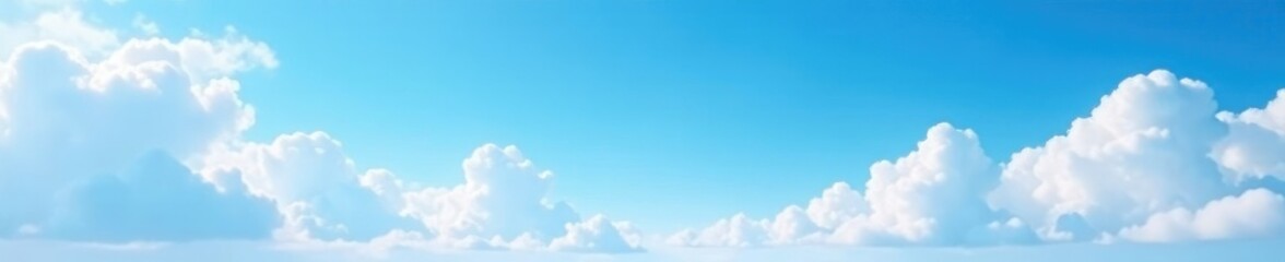 layered puffy white clouds reflect the blue hue of a clear bright summer sky, clouds, puffy, layered
