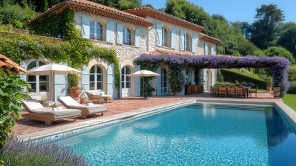 Villa proven&ccedil;ale luxueuse entour&eacute;e de champs de lavande et jardins paysagers