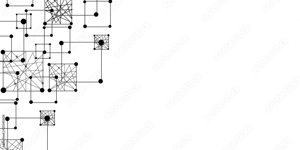 Poster abstract beautiful perfect random black lines background. abstract black lines with white background
